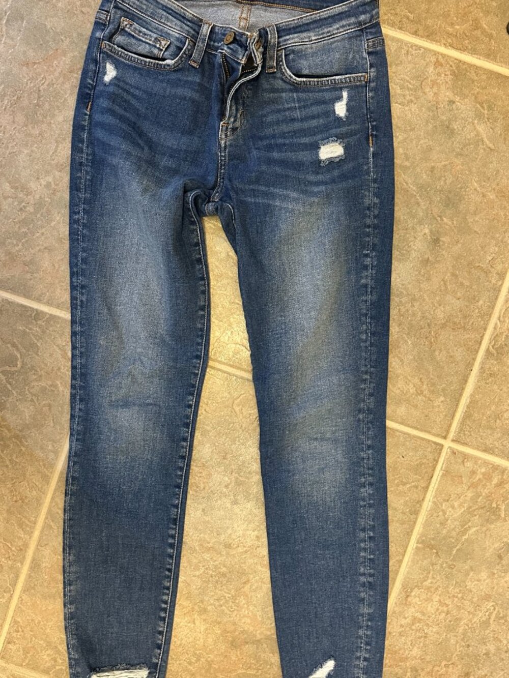 Flying Monkey Jeans Womens 25 Skinny Distress Dark Wash Blue